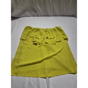 Yoo‎ n Me Lime Yellow Ruffle Strapless Tiered Blouse Top Skirt